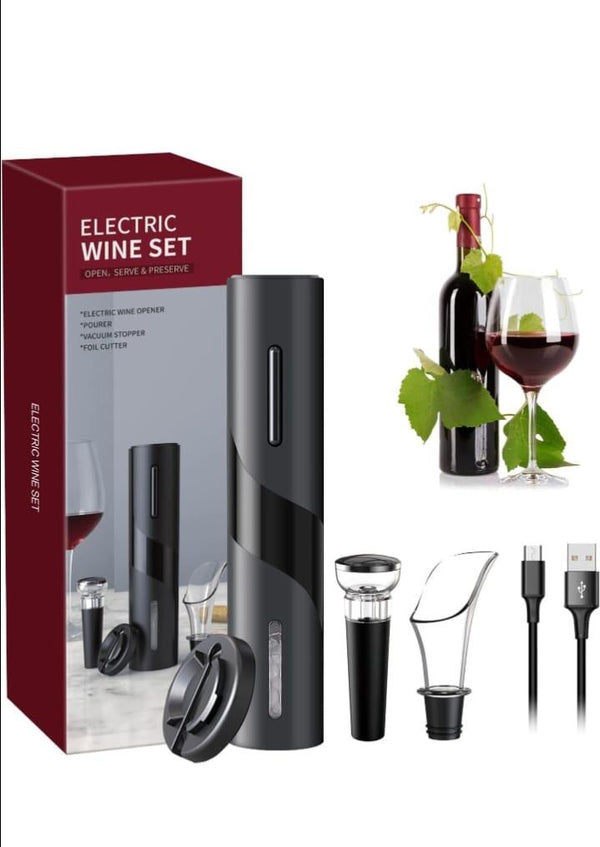 Set de Vino con Sacacorchos Eléctrico