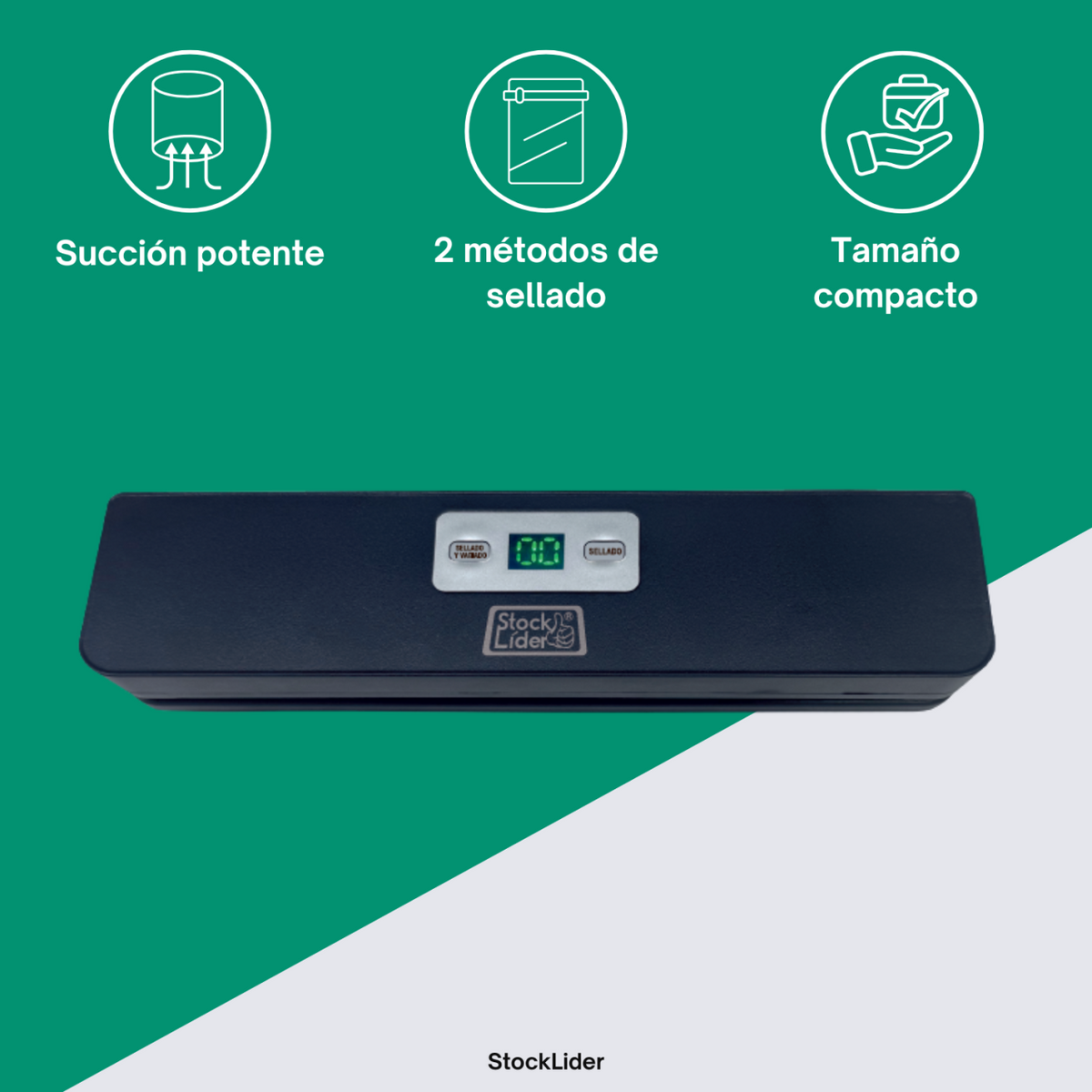 Selladora al vacío ESENEA: succión potente y 2 métodos de sellado