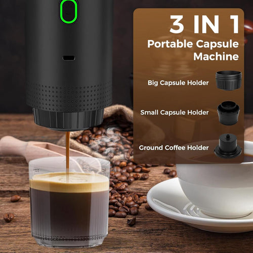 3 en 1: cabezal cápsula grande, cápsula pequeña y café molido