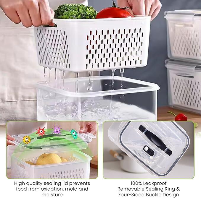 Set de Recipientes con Colador · 4 Piezas