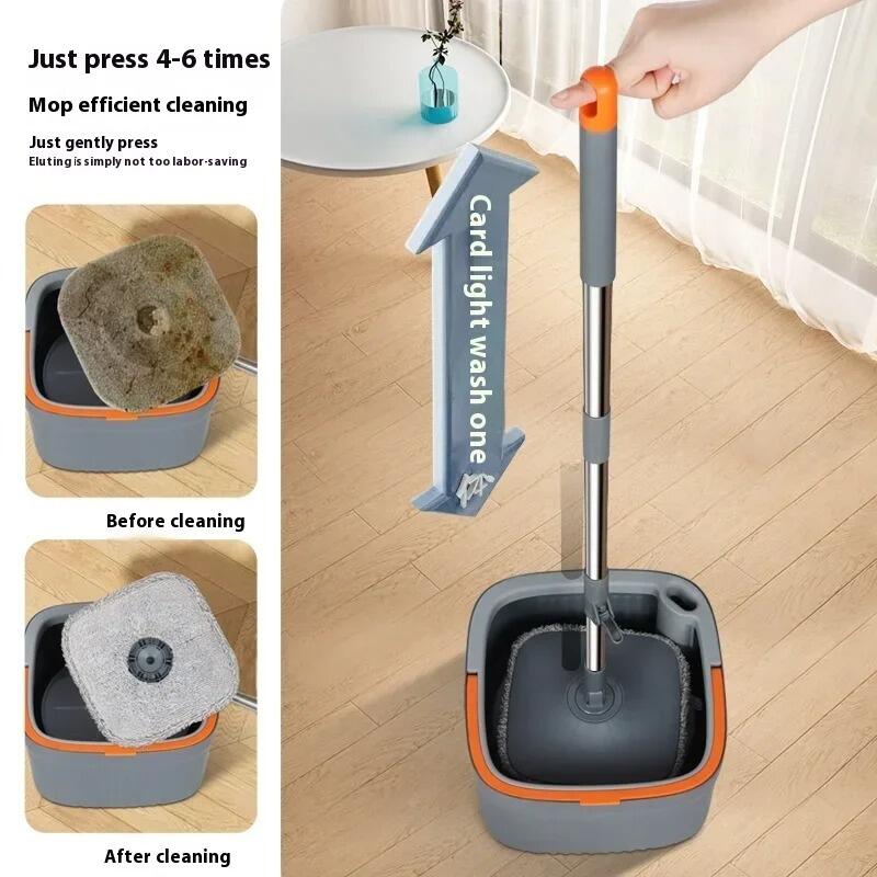 Mopa cuadrada giratoria con cubo de separación de aguas
