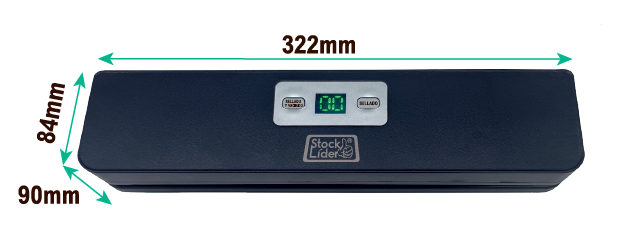 Medidas de la selladora al vacío ESENEA: 322 x 84 x 90 mm