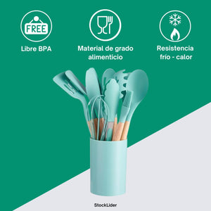 Set de utensilios de cocina de silicona, 12 piezas · ESENEA