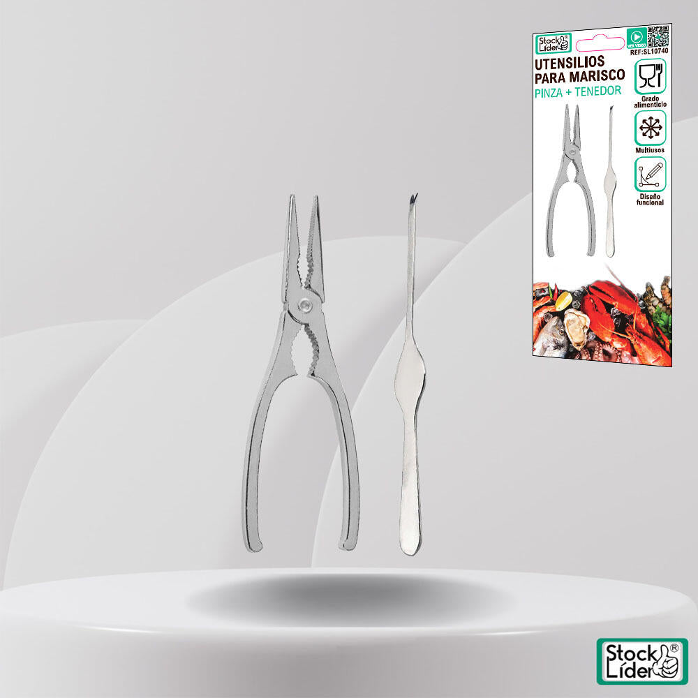 Set de utensilios para marisco ESENEA: pinza y tenedor juntos