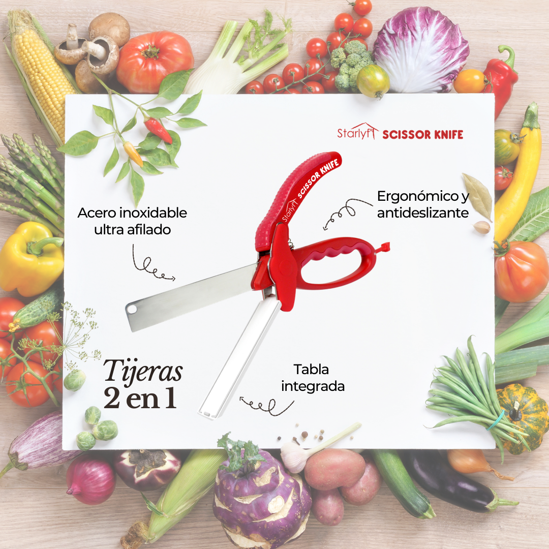 Tijeras de cocina 2 en 1 con tabla de corte integrada · ESENEA