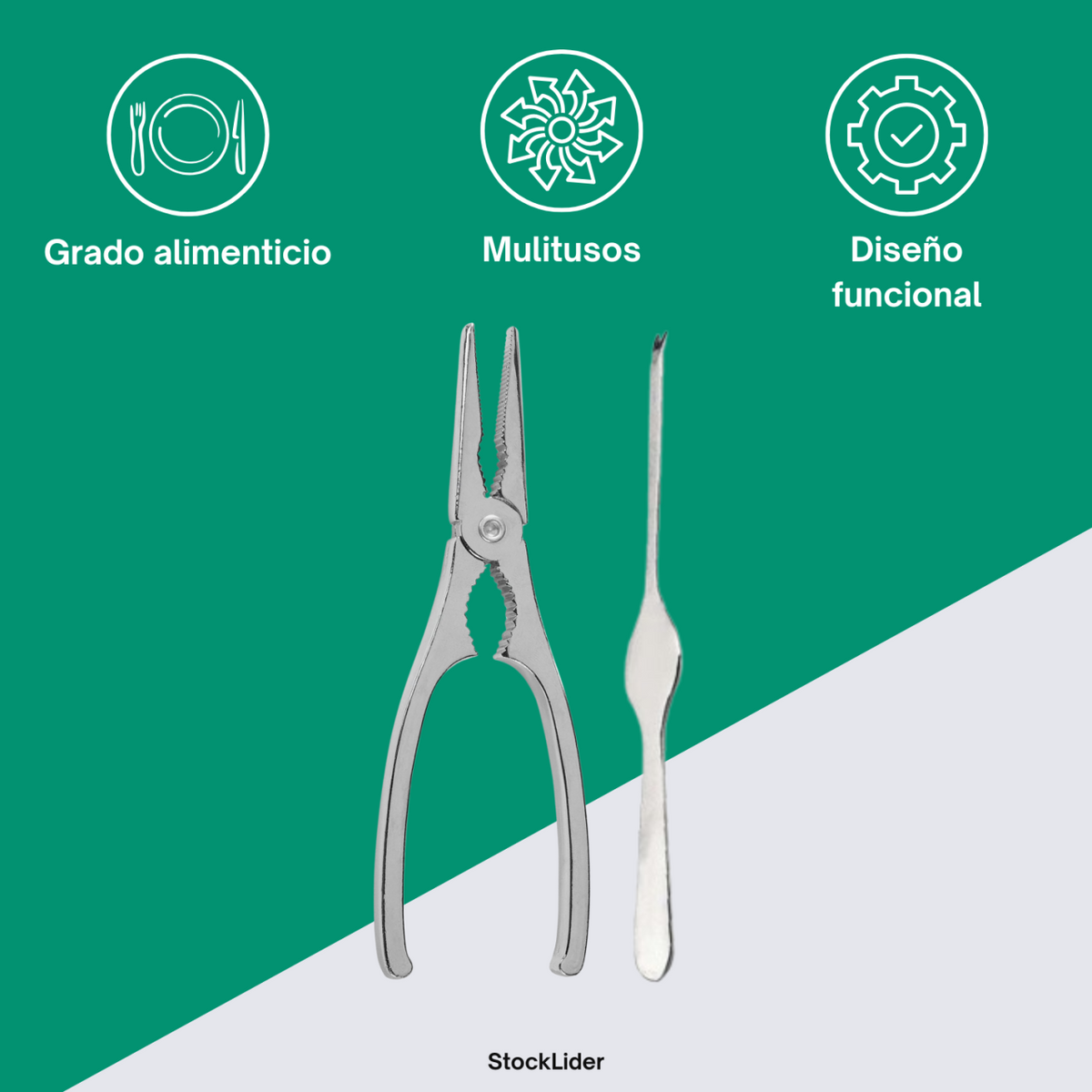 Características del set de utensilios para marisco ESENEA
