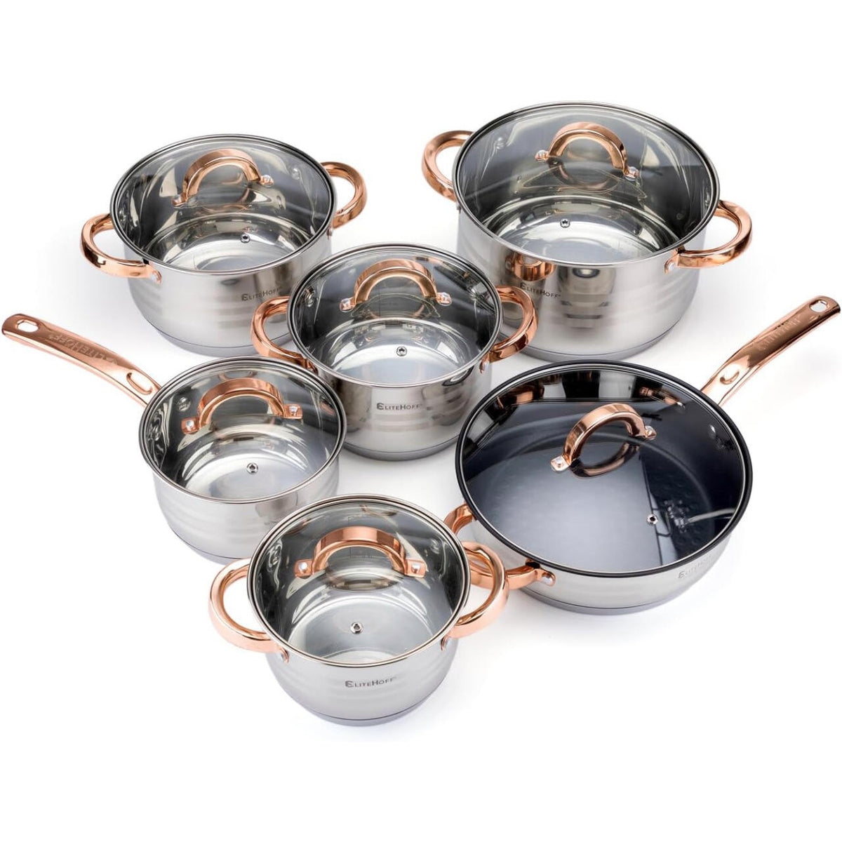 Batería de cocina · 12 piezas acero inoxidable