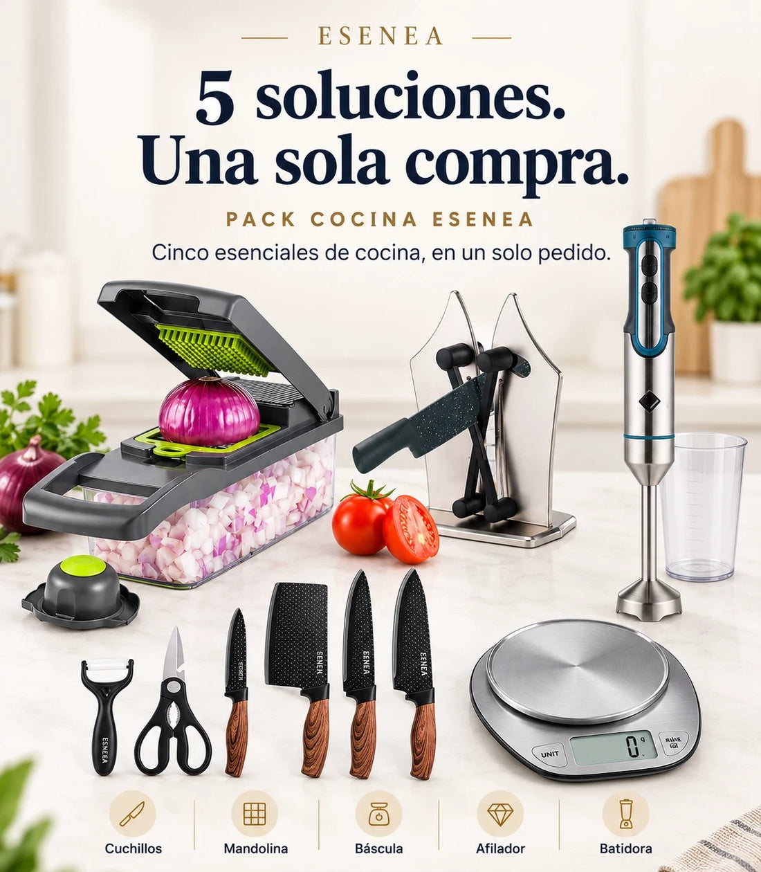 5 soluciones. Una sola compra. Pack Cocina ESENEA