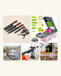 Pack Cocina ESENEA: juego de cuchillos, mandolina, báscula, afilador y batidora de brazo